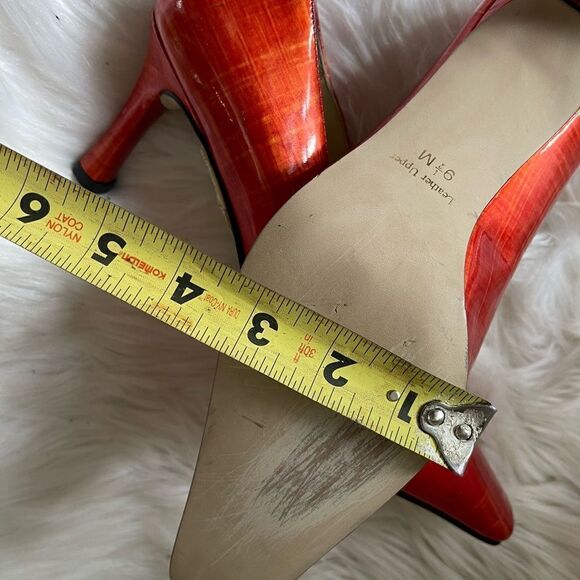 J.Renee blood orange patent leather slip on 3”heels square toe size 9.5 - Picture 11 of 15